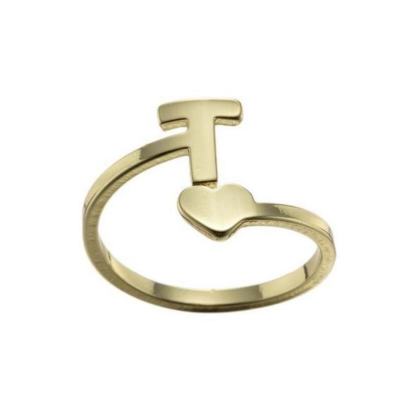 Jewelry VerPetridure 26 English Letter Opening Rings Stainless Steel Love Retro Jewelry