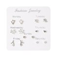 thumbnail image 1 of Clearance Jewelry Under $5 VerPetridure 7 Pairs Of Simple Travel Set Earrings Temperament Earrings, 1 of 1