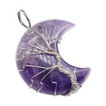 thumbnail image 1 of Jewelry VerPetridure Amethyst Green Aventurine Stone Moon Wrapped Pendant Pink Crystal White Crystal Opal Leather Cord Necklace, 1 of 2