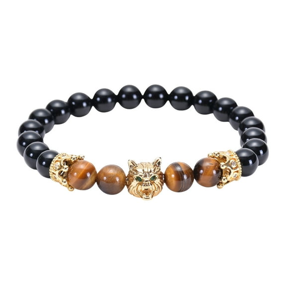 Jewelry VerPetridure Black Wolf's Head Bracelet Reflects Temperament More Black Bracelet