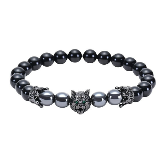 Jewelry VerPetridure Black Wolf's Head Bracelet Reflects Temperament More Black Bracelet