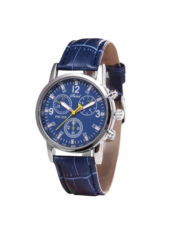 Jewelry VerPetridure Blue-ray glass neutral quartz simulates wrist epidermal Leather Strap watch