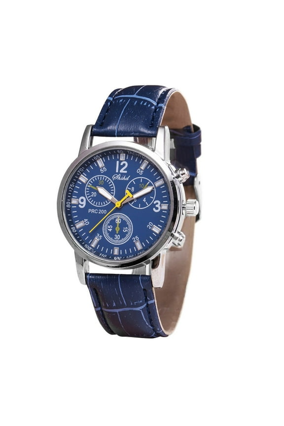 Jewelry VerPetridure Blue-ray glass neutral quartz simulates wrist epidermal Leather Strap watch