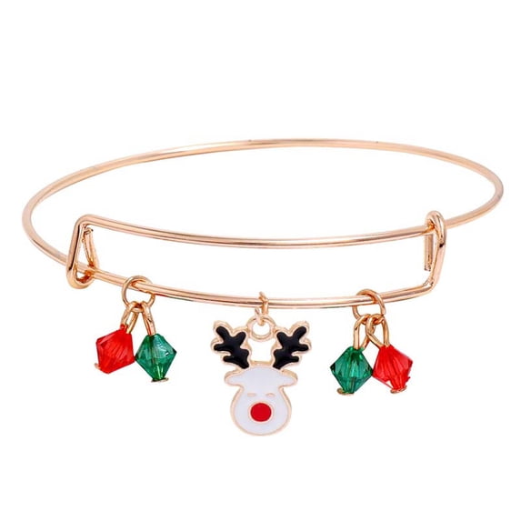 Jewelry VerPetridure Christmas Bracelet Charms For Women Girls Thanksgiving Holiday Bell Santa Expandable Crystal Bracelet Jewelry
