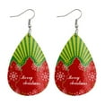 thumbnail image 1 of Jewelry VerPetridure Christmas Faux Leather Earrings Teardrop Dangle Earrings Petal Drop Earrings, 1 of 1