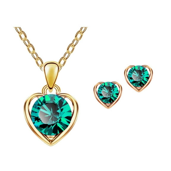 Jewelry VerPetridure Crystal Pendant Necklace Earrings Jewelry Combination Ladies Jewel
