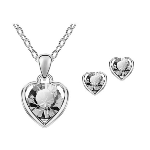 Jewelry VerPetridure Crystal Pendant Necklace Earrings Jewelry Combination Ladies Jewel