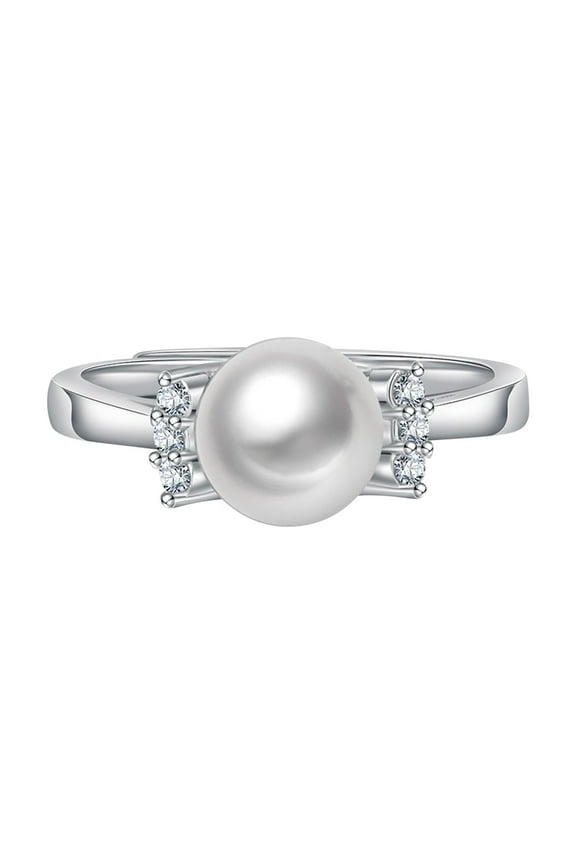 Jewelry VerPetridure Cubic-Zirconia Pearl Ring For Women Engagement Wedding Jewelry Accessories Gift For Women