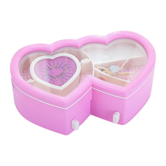Jewelry VerPetridure Double Heart Dancing Girl Music Box Creative Music Clockwork Jewelry Box
