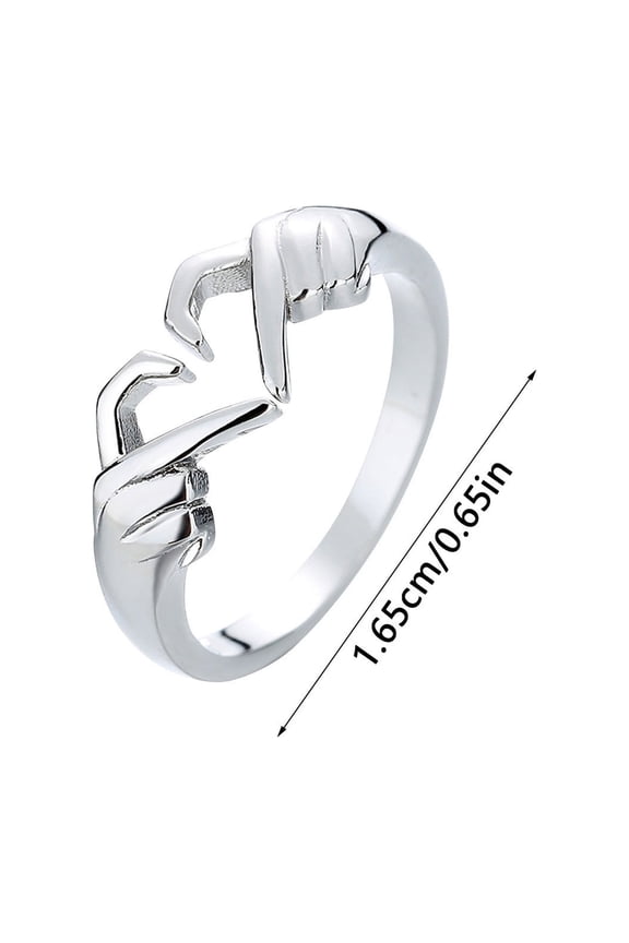 Jewelry VerPetridure European And American Romantic Hands Than Heart Ring Geometric Palm Love Gesture Couple Ring
