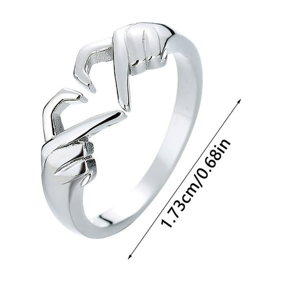 Jewelry VerPetridure European And American Romantic Hands Than Heart Ring Geometric Palm Love Gesture Couple Ring