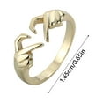 thumbnail image 1 of Jewelry VerPetridure European And American Romantic Hands Than Heart Ring Geometric Palm Love Gesture Couple Ring, 1 of 2