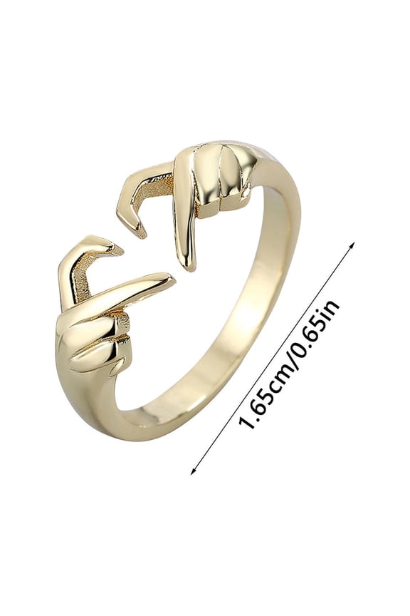 Jewelry VerPetridure European And American Romantic Hands Than Heart Ring Geometric Palm Love Gesture Couple Ring