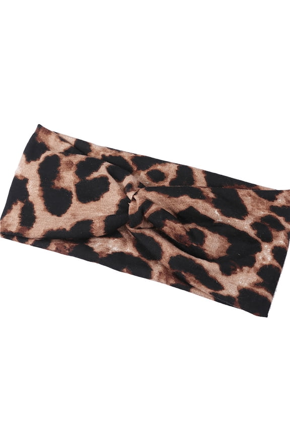 Jewelry VerPetridure French Retro Wide Headband Temperament Leopard Cross Headband