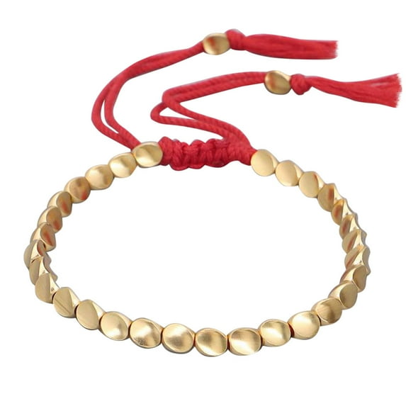 Jewelry VerPetridure Handmade Tibetan Copper Bead Rope Bracelet & Bangles Unisex Wax Thread