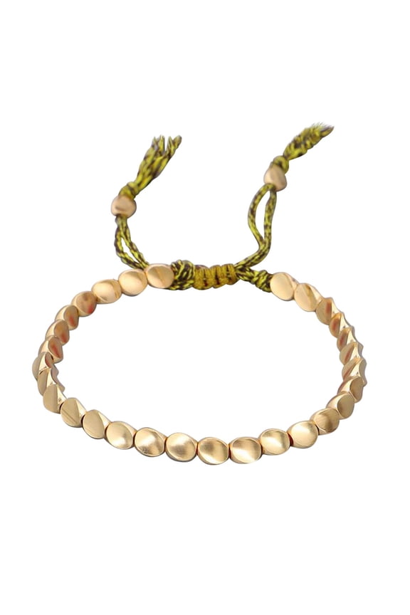 Jewelry VerPetridure Handmade Tibetan Copper Bead Rope Bracelet & Bangles Unisex Wax Thread
