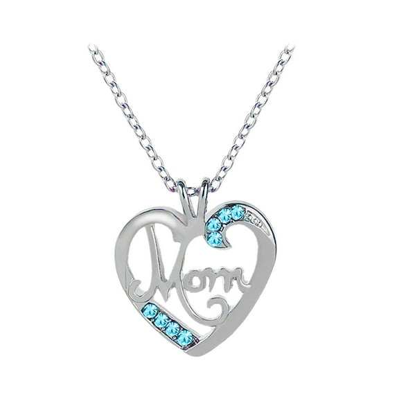 Jewelry VerPetridure Heart Shaped Crystal Pendant Necklace Jewelry Mother's Day Gift For Mom