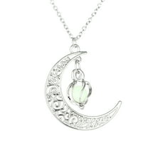 Jewelry VerPetridure Hollow Spiral Moon Luminous Pendant Whirlwind Luminous Bead Necklace