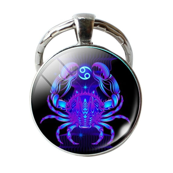 Clearance Jewelry Under $5 VerPetridure Keychain 12 Constellation Zodiac Sign Pendant Double Face Keyring Key Holder