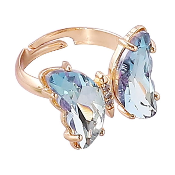 Jewelry VerPetridure Ladies Creative Gradient Butterfly Adjustable Ring With Opening