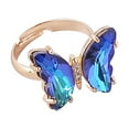 thumbnail image 1 of Jewelry VerPetridure Ladies Creative Gradient Butterfly Adjustable Ring With Opening, 1 of 2