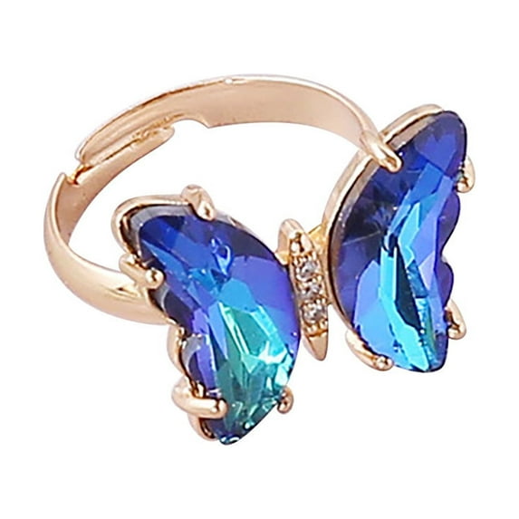 Jewelry VerPetridure Ladies Creative Gradient Butterfly Adjustable Ring With Opening