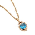 thumbnail image 1 of Jewelry VerPetridure Ladies Multicolor Love Necklace Crystal Clavicle Chain Pendant, 1 of 4