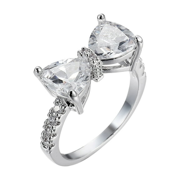 Jewelry VerPetridure Ladies Silver Colorful Water Drop Oval Wedding Rings Gift Rings 1pc