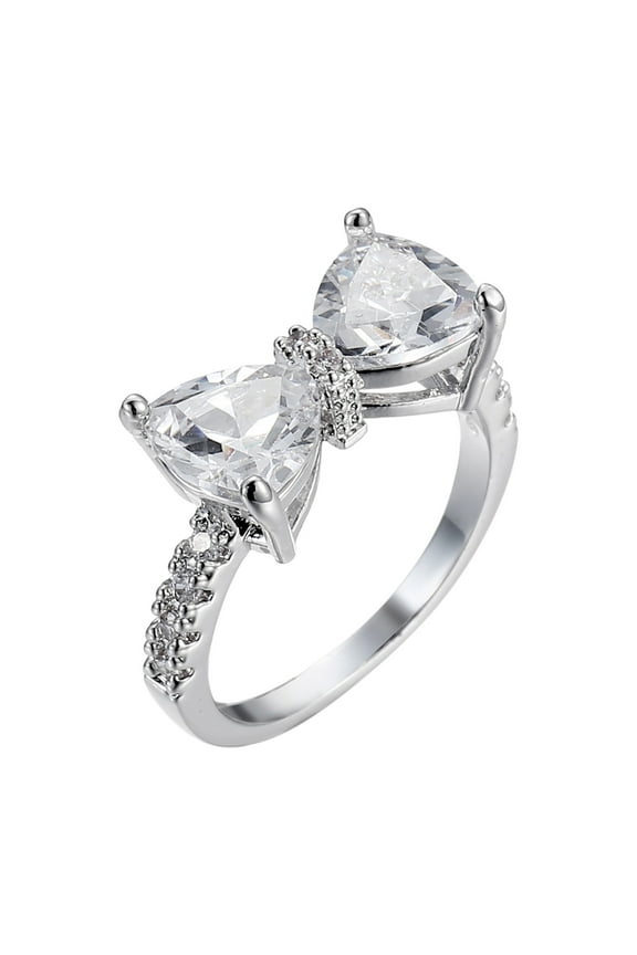 Jewelry VerPetridure Ladies Silver Colorful Water Drop Oval Wedding Rings Gift Rings 1pc