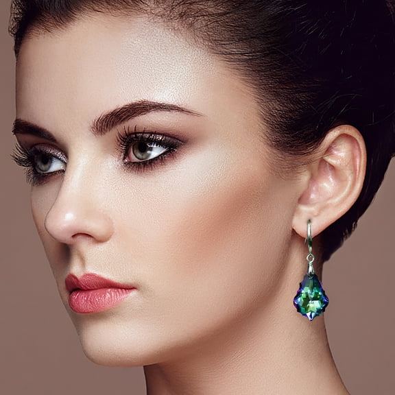 Jewelry VerPetridure Leaf-Shape Crystal Earrings Crystal Creative Shining Wonderful Gift