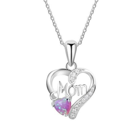 Jewelry VerPetridure Love Letter Love Heart Pendant Necklace Gemstone Necklace