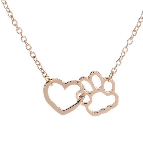 Jewelry VerPetridure Necklace For Women Personalized Jewelry Crystal Rhinestone Dog Paw Glod