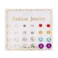 thumbnail image 1 of Jewelry VerPetridure New Paper Card Zircon Earrings All-match 12 Pairs Of Pearl Card Earrings Female, 1 of 1