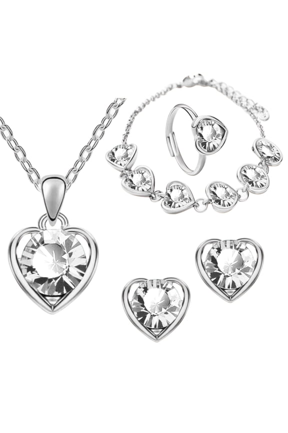Jewelry VerPetridure New Pendant Heart-Shaped Love 8 PCS Jewelry Clavicle Chain Holiday Gift