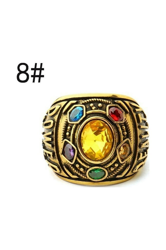 Jewelry VerPetridure Power Ring Infinity Wars Thanos Jewelery Bracelet Letter Men's Ring