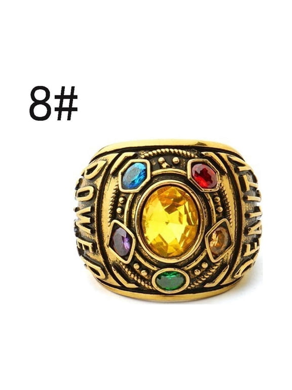 Jewelry VerPetridure Power Ring Infinity Wars Thanos Jewelery Bracelet Letter Men's Ring