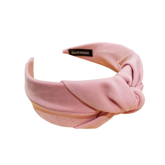 Jewelry VerPetridure Pure Color Wide-brimmed Fabric Hairband Cross-knotted Headband Hairpin