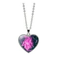 thumbnail image 1 of Jewelry VerPetridure Solar System Planet Galaxy Double Sided Glass Universe Heart Pendant Necklace, 1 of 7