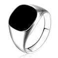 thumbnail image 1 of Jewelry VerPetridure Solid Polished Copper Band Biker Men Signet Ring Black Silver 8, 1 of 2