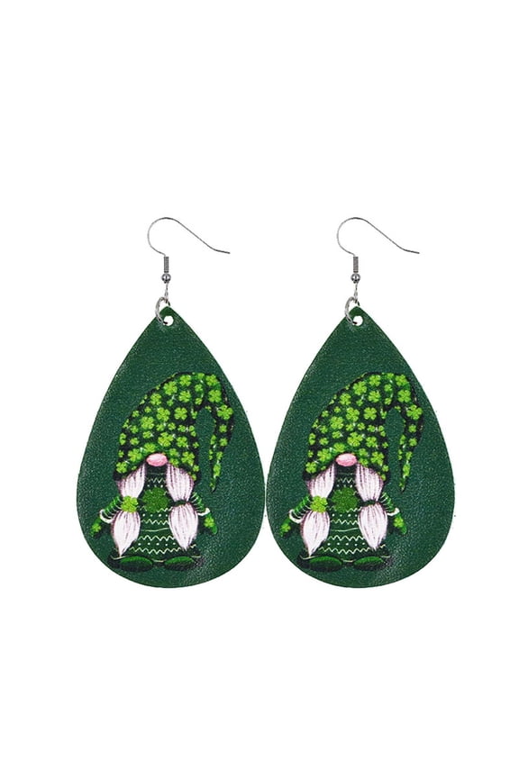 Jewelry VerPetridure St. Patrick Earrings Irish Geometric Green Hat Earrings Women's Jewelry