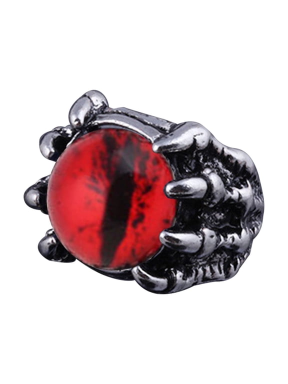 Jewelry VerPetridure Stainless Steel Devil Skull Ring Personality Design Retro Eye Ring Men Women