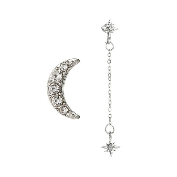 Jewelry VerPetridure Sweet And Cute Personality Creative Flash Drill Hollow Star Moon Earring