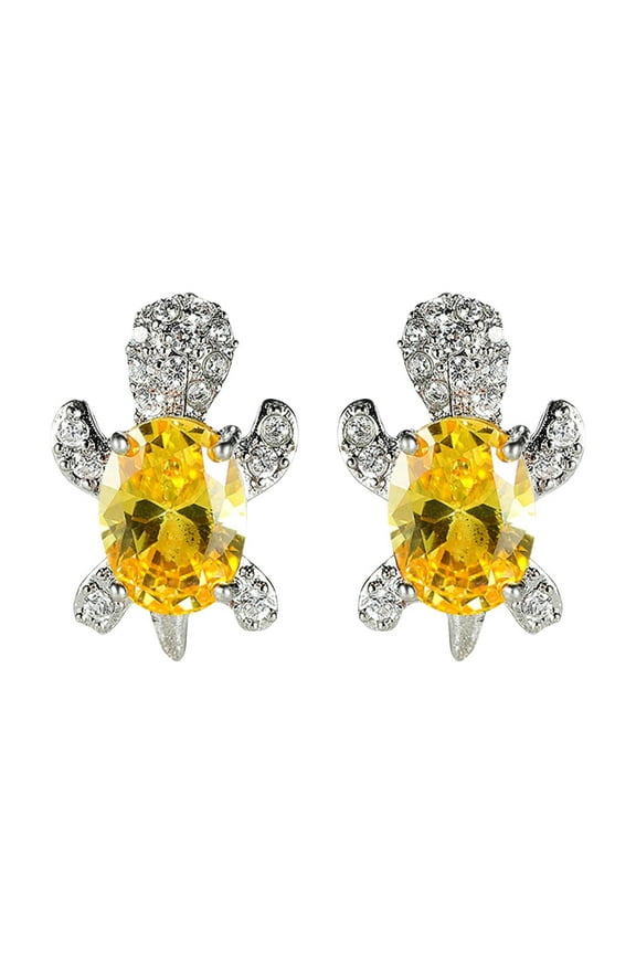 Jewelry VerPetridure Turtle Zircon Earrings Women's Animal Earrings Pendant Earrings Temperament Net Red Ear