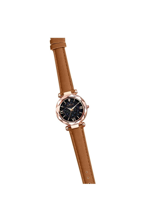 Jewelry VerPetridure Unisex Stars Little Point Frosted Belt Watch Dotted With Roman Scale Watch