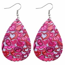 Jewelry VerPetridure Valentine's Day Earrings Heart Love Red Lips Double Sided Printed Earrings
