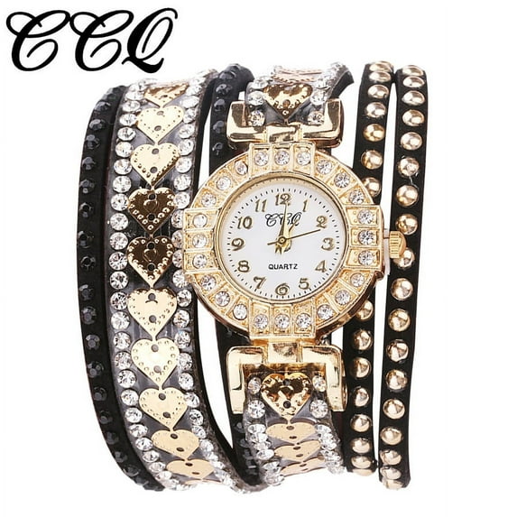 Jewelry VerPetridure Woman Leather Band Analog Quartz Round Wrist Watch Watches