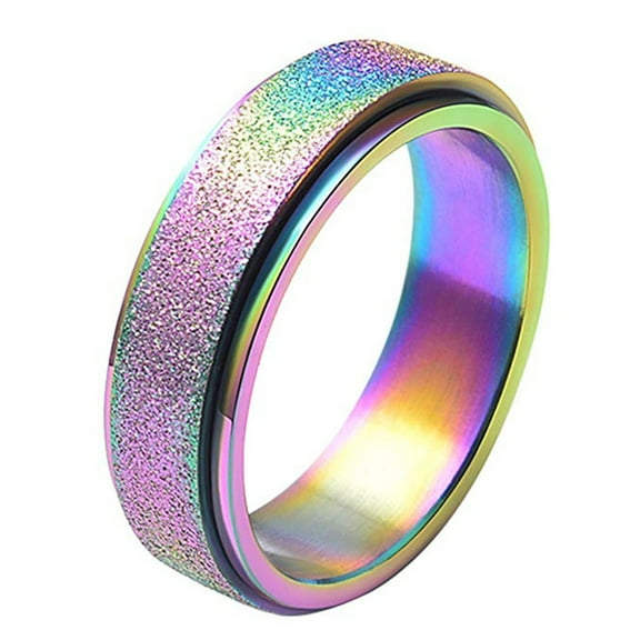 Jewelry VerPetridure Women Colour Stainless Steel Geometry Ring Jewelry Ring Size 5-12