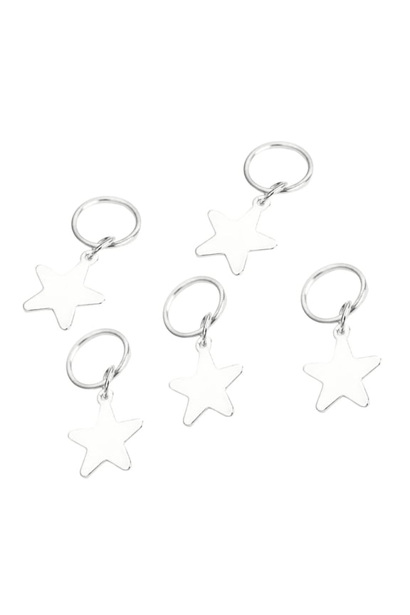 Jewelry VerPetridure Women Hip-Hop Braid Hand Cross Shell Star Ring Hair Clips Accessory 5PC
