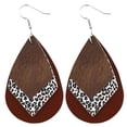 thumbnail image 1 of Jewelry VerPetridure Womens Leopard Leather Earrings Teardrop Dangle Earrings Leaf Earrings, 1 of 4