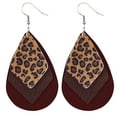 thumbnail image 1 of Jewelry VerPetridure Womens Leopard Leather Earrings Teardrop Dangle Earrings Leaf Earrings, 1 of 4